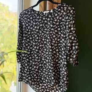 Reitmans Black and White Printed Blouse XS